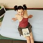 girl getting black stick